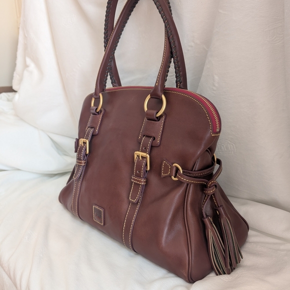 Dooney & Bourke Florentine Large Domed Buckle Satchel Chestnut Brown NWT - Picture 5 of 16